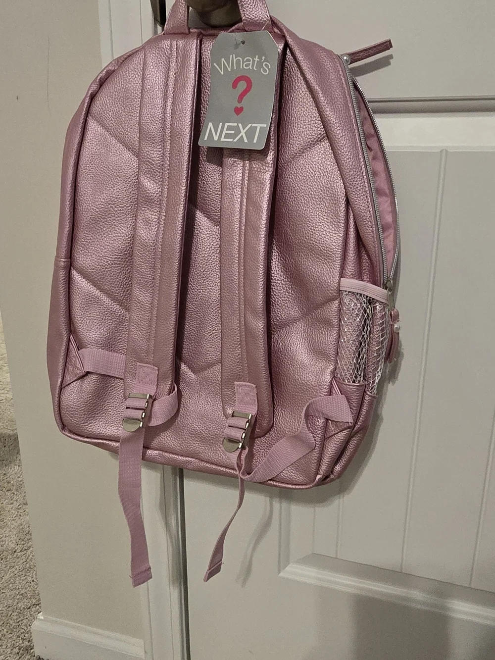 Pink Cat-Eye Backpack with Pearl Accent